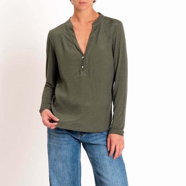 Zeroassoluto-Camicia chester manica lunga - militare