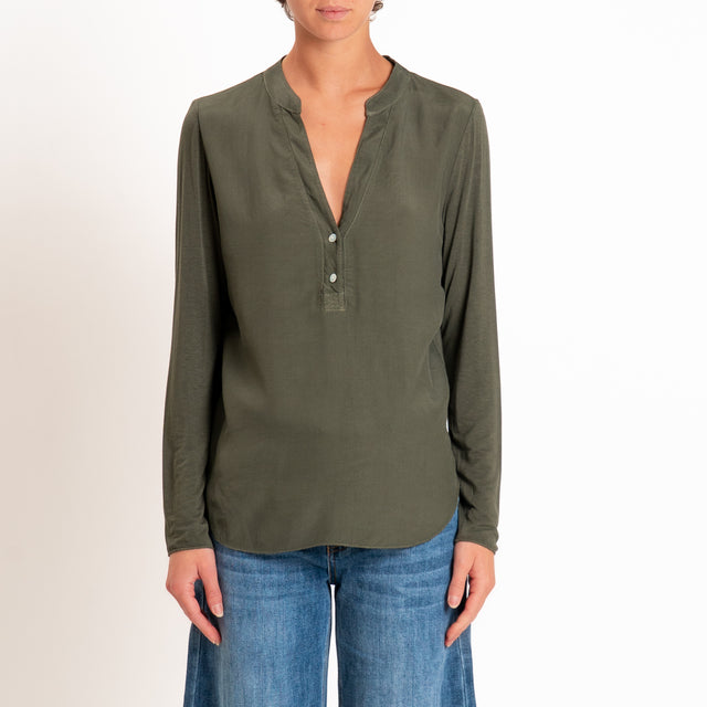 Zeroassoluto-Camicia chester manica lunga - militare
