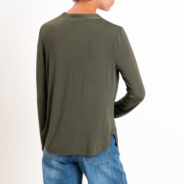 Zeroassoluto-Camicia chester manica lunga - militare