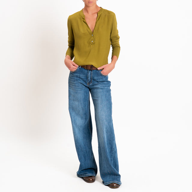 Zeroassoluto-Camicia chester manica lunga - olio