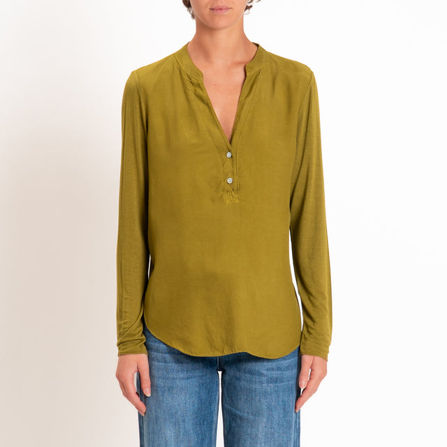 Zeroassoluto-Camicia chester manica lunga - olio