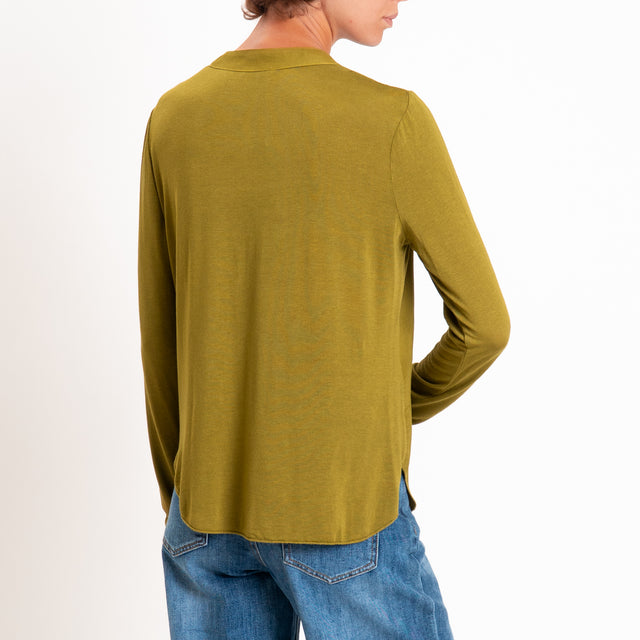 Zeroassoluto-Camicia chester manica lunga - olio