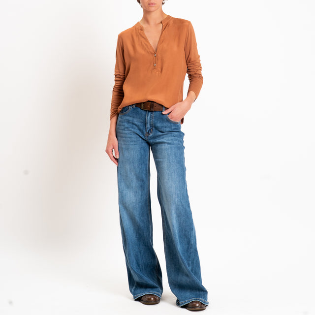 Zeroassoluto-Camicia chester manica lunga - rust