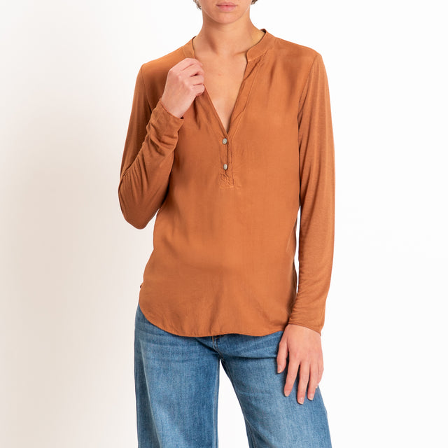 Zeroassoluto-Camicia chester manica lunga - rust