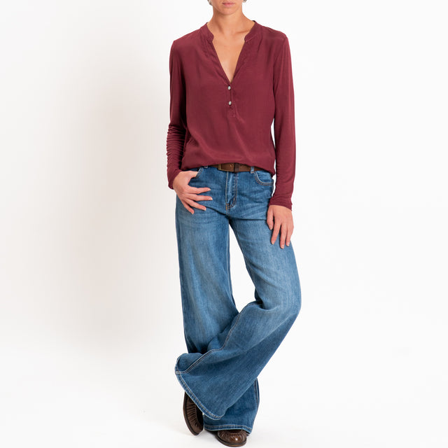 Zeroassoluto-Camicia chester manica lunga - Bordeaux