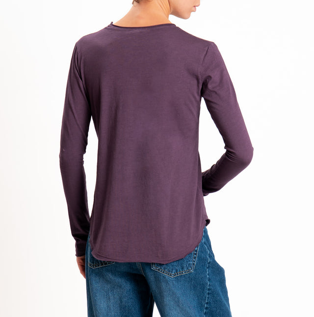 Zeroassoluto-T-shirt girocollo cotone fiammato - uva