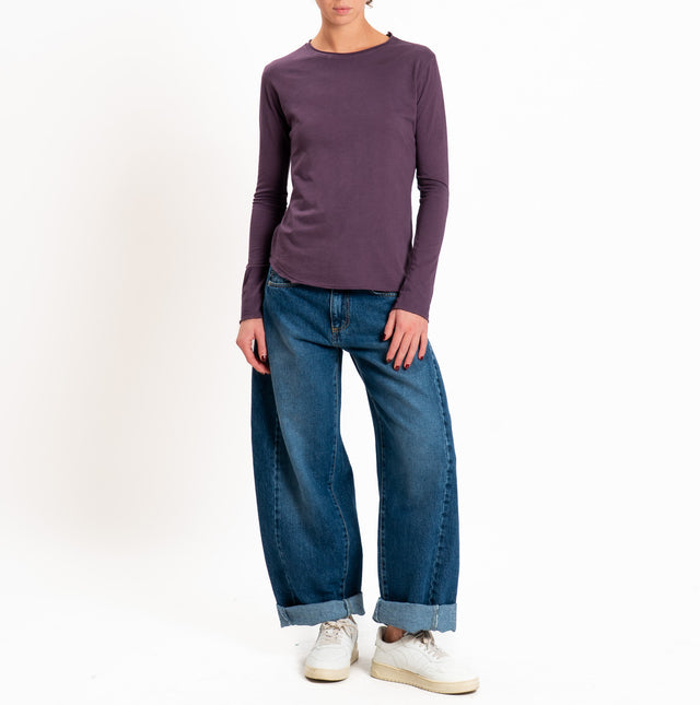 Zeroassoluto-T-shirt girocollo cotone fiammato - uva