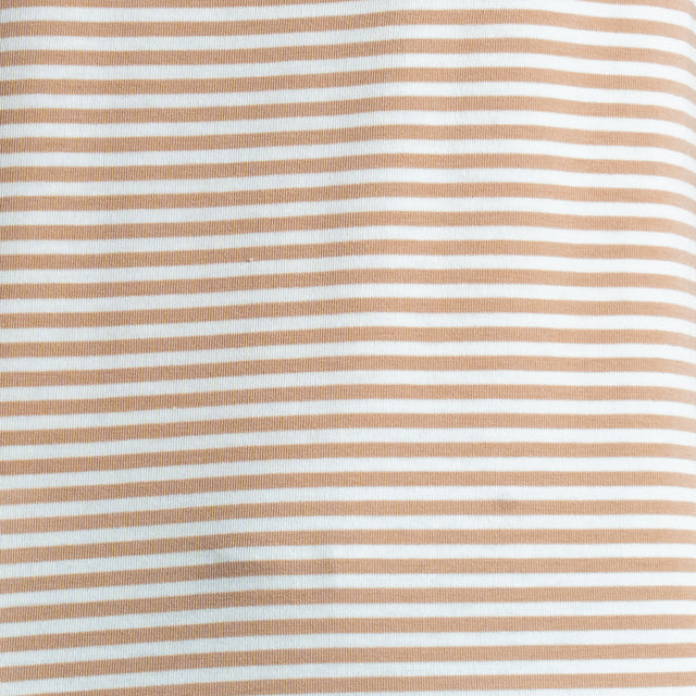 Zeroassoluto-T-shirt girocollo righe in jersey - panna/beige