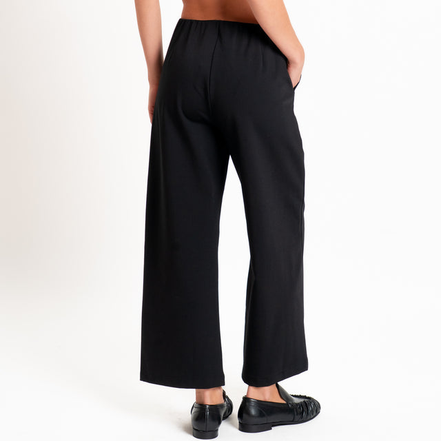 Zeroassoluto-Pantalone BALY punto milano elastico - nero