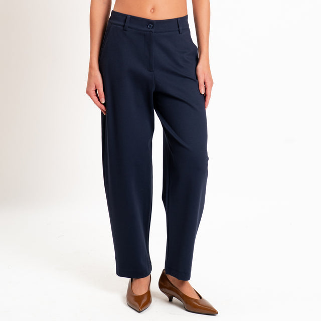 Zeroassoluto-Pantalone BECKY punto milano - blu
