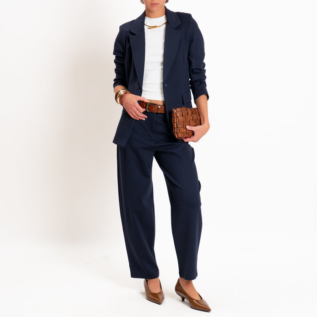 Zeroassoluto-Pantalone BECKY punto milano - blu