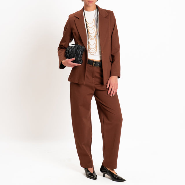 Zeroassoluto-Pantalone BECKY punto milano - choco