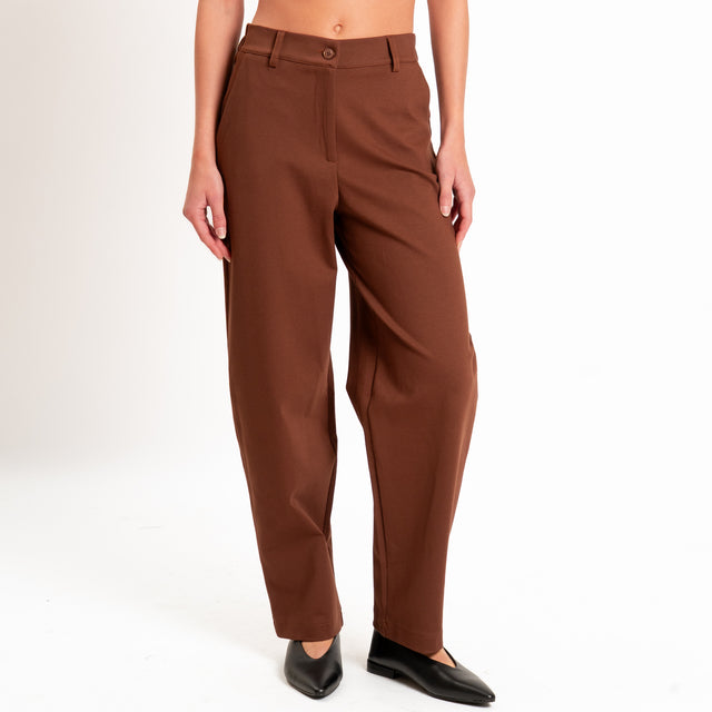 Zeroassoluto-Pantalone BECKY punto milano - choco