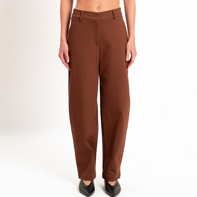 Zeroassoluto-Pantalone BECKY punto milano - choco