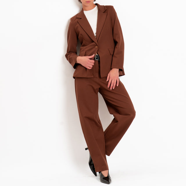 Zeroassoluto-Pantalone BECKY punto milano - choco