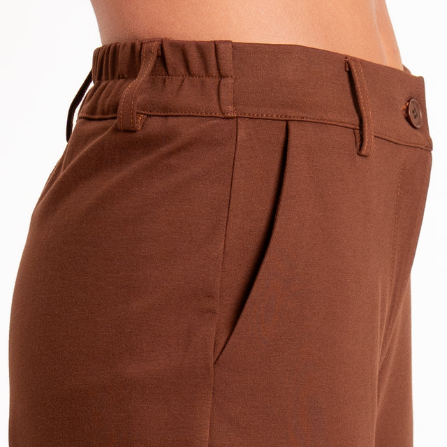 Zeroassoluto-Pantalone BECKY punto milano - choco