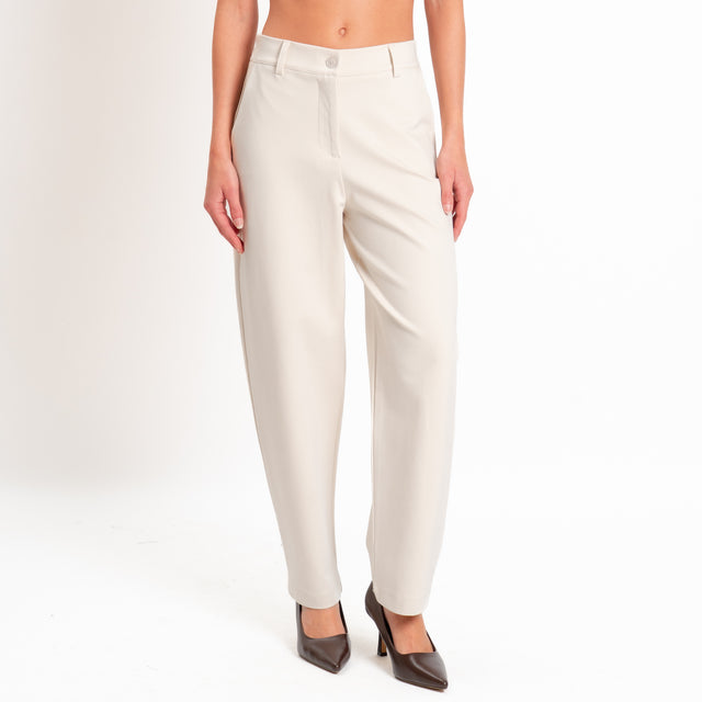 Zeroassoluto-Pantalone BECKY punto milano - gesso