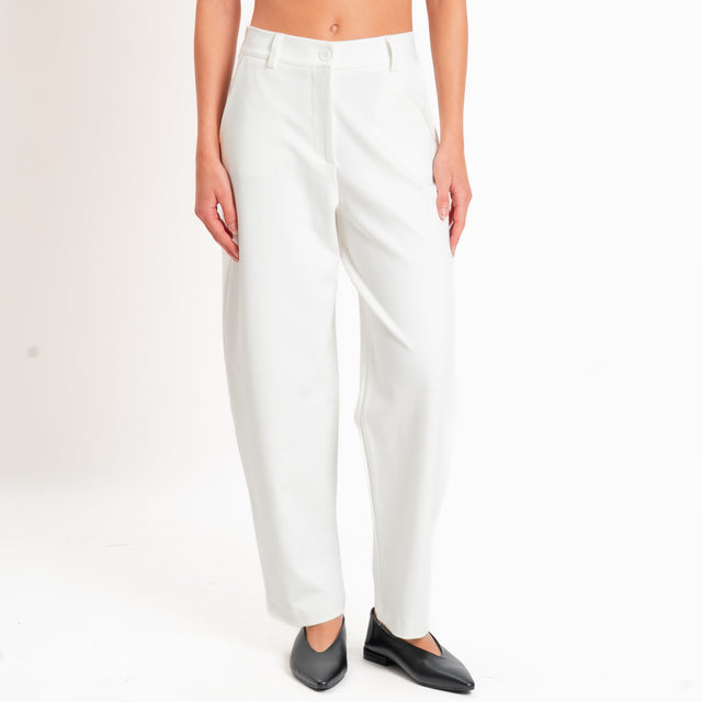 Zeroassoluto-Pantalone BECKY punto milano - latte