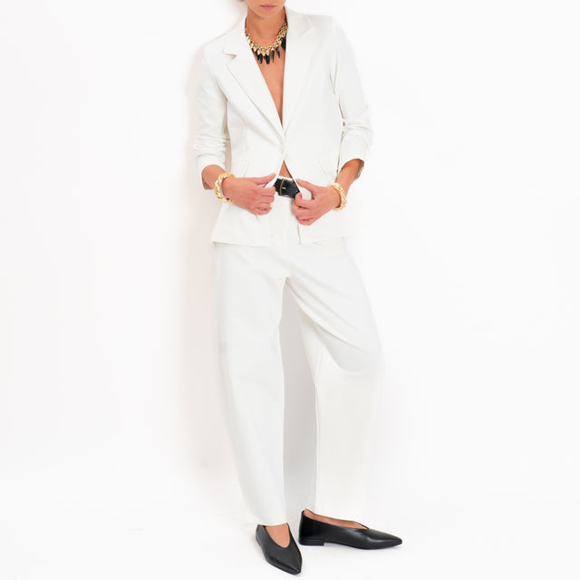 Zeroassoluto-Pantalone BECKY punto milano - latte