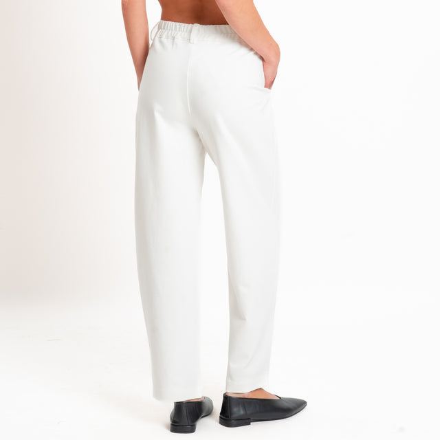 Zeroassoluto-Pantalone BECKY punto milano - latte