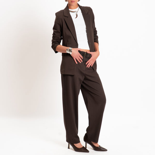 Zeroassoluto-Pantalone BECKY punto milano - moro