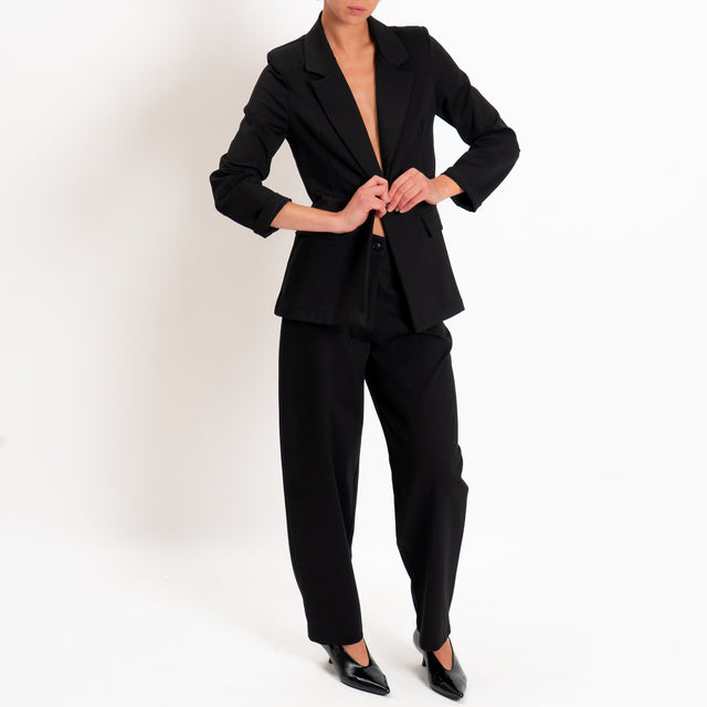 Zeroassoluto-Pantalone BECKY punto milano - nero