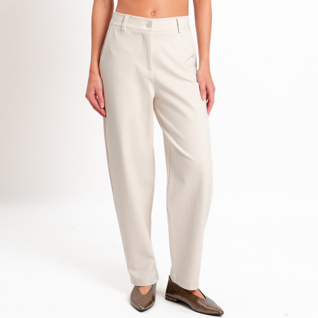 Zeroassoluto-Pantalone BECKY punto milano - gesso