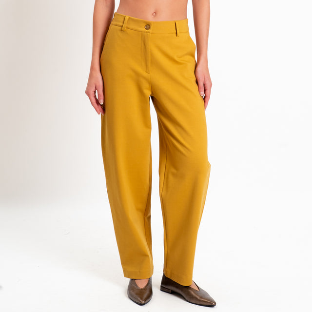Zeroassoluto-Pantalone BECKY punto milano - Senape