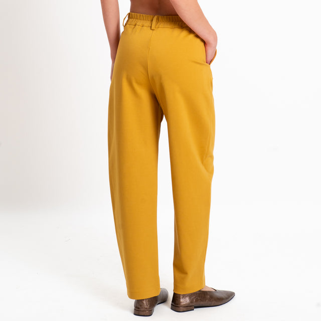 Zeroassoluto-Pantalone BECKY punto milano - Senape