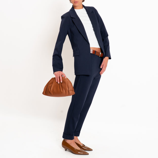Zeroassoluto-Pantalone BETTY punto milano elastico dietro - blu