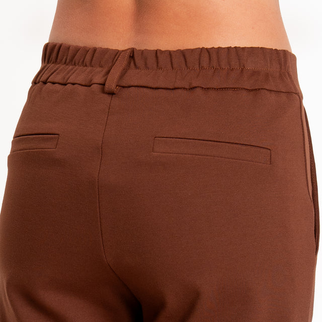 Zeroassoluto-Pantalone BETTY punto milano elastico dietro - choco