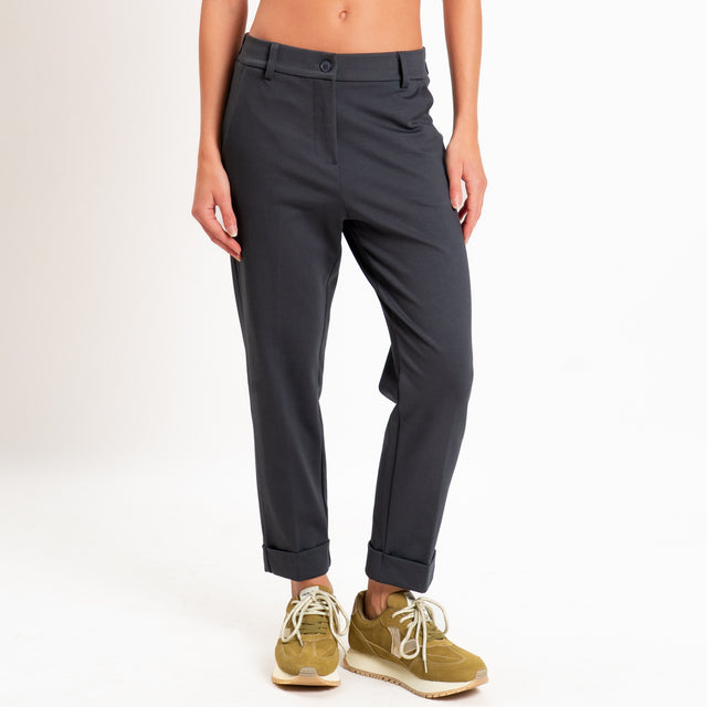 Zeroassoluto-Pantalone BETTY punto milano elastico dietro - piombo