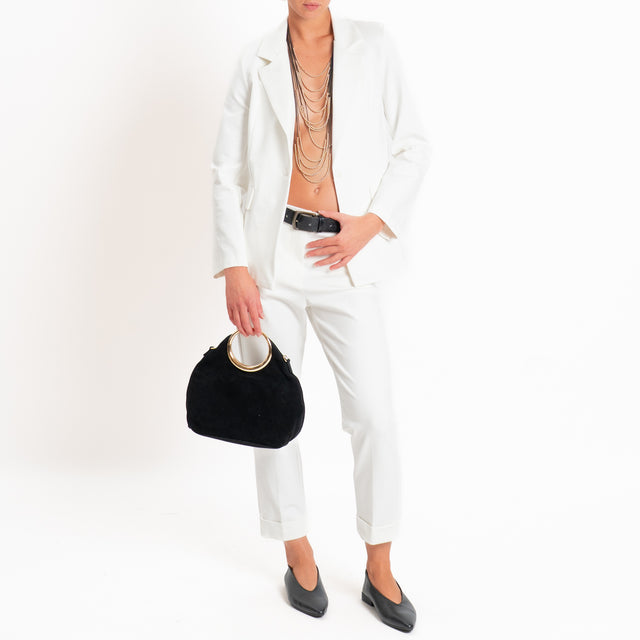 Zeroassoluto-Pantalone BETTY punto milano elastico dietro - latte