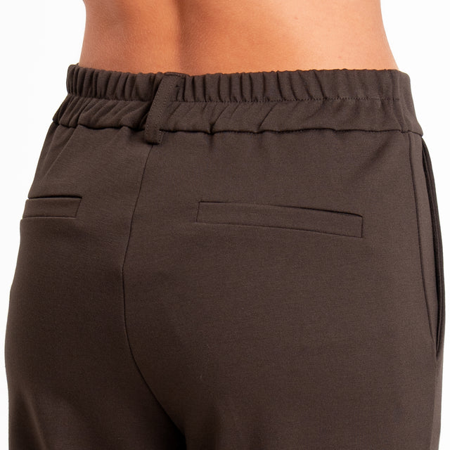 Zeroassoluto-Pantalone BETTY punto milano elastico dietro - moro