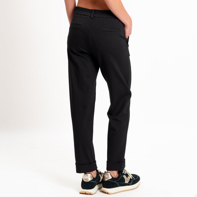 Zeroassoluto-Pantalone BETTY punto milano elastico dietro - nero