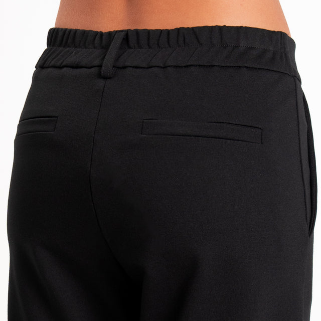 Zeroassoluto-Pantalone BETTY punto milano elastico dietro - nero