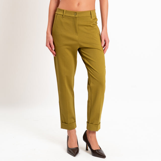 Zeroassoluto-Pantalone BETTY punto milano elastico dietro - olio
