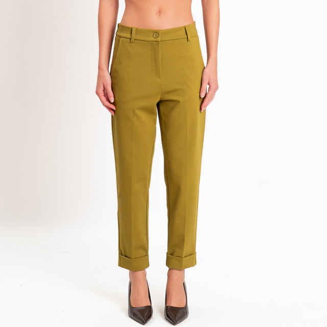 Zeroassoluto-Pantalone BETTY punto milano elastico dietro - olio