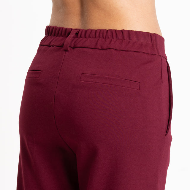 Zeroassoluto-Pantalone BETTY punto milano elastico dietro - vino