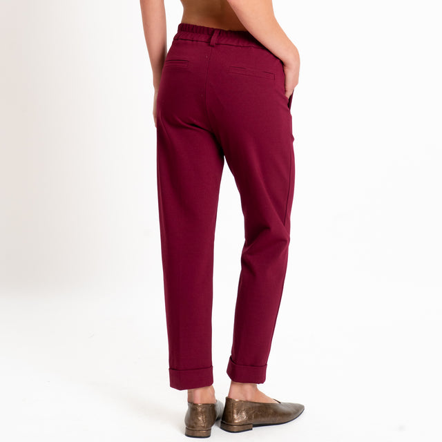 Zeroassoluto-Pantalone BETTY punto milano elastico dietro - vino