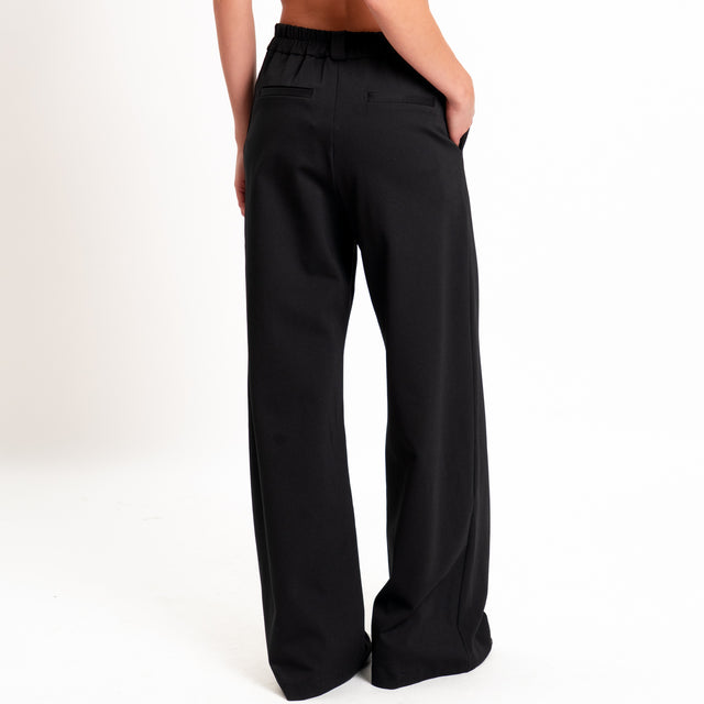 Zeroassoluto-Pantalone BLOOM wide leg punto milano - nero