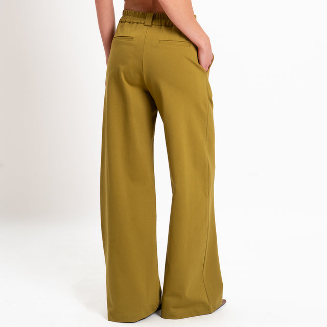 Zeroassoluto-Pantalone BLOOM wide leg punto milano - olio
