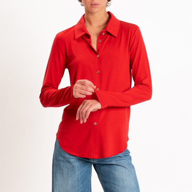 Zeroassoluto-Camicia CARLY in jersey elasticizzato - lacca