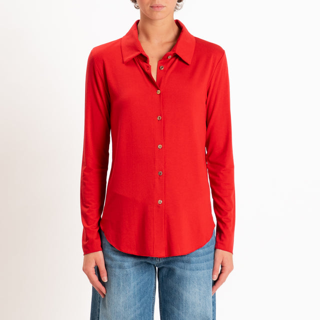 Zeroassoluto-Camicia CARLY in jersey elasticizzato - lacca