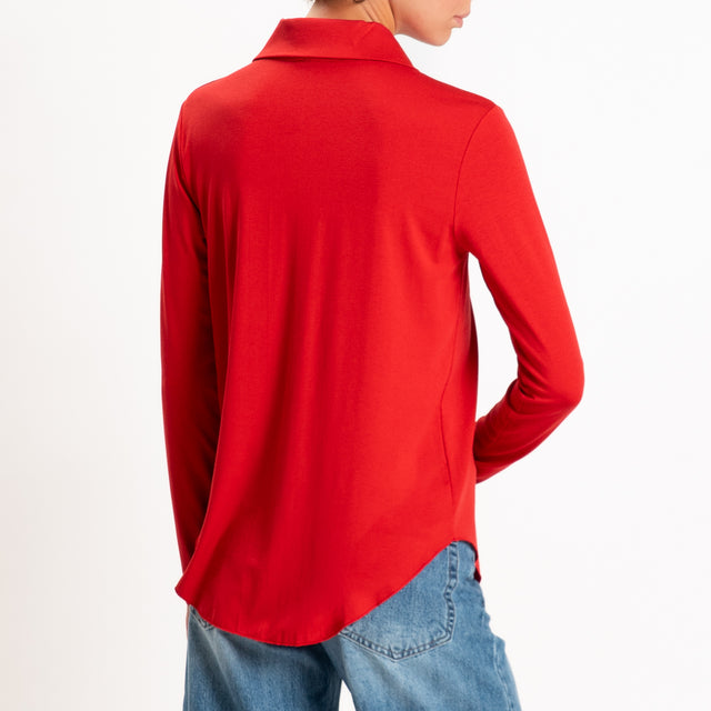 Zeroassoluto-Camicia CARLY in jersey elasticizzato - lacca