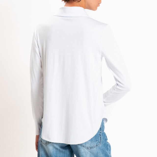 Zeroassoluto-Camicia CARLY in jersey elasticizzato - bianco