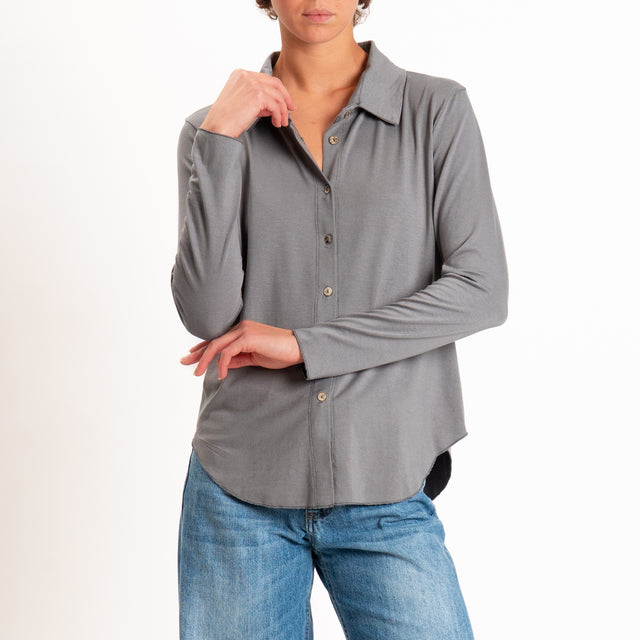Zeroassoluto-Camicia CARLY in jersey elasticizzato - piombo