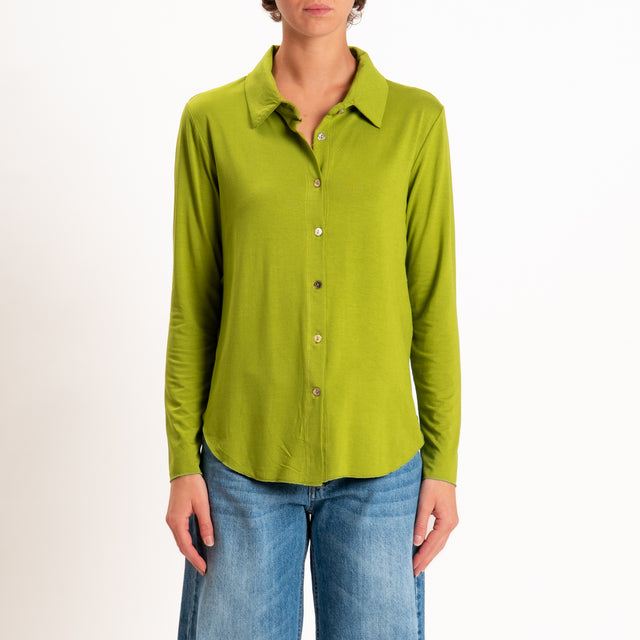 Zeroassoluto-Camicia CARLY in jersey elasticizzato - pistacchio