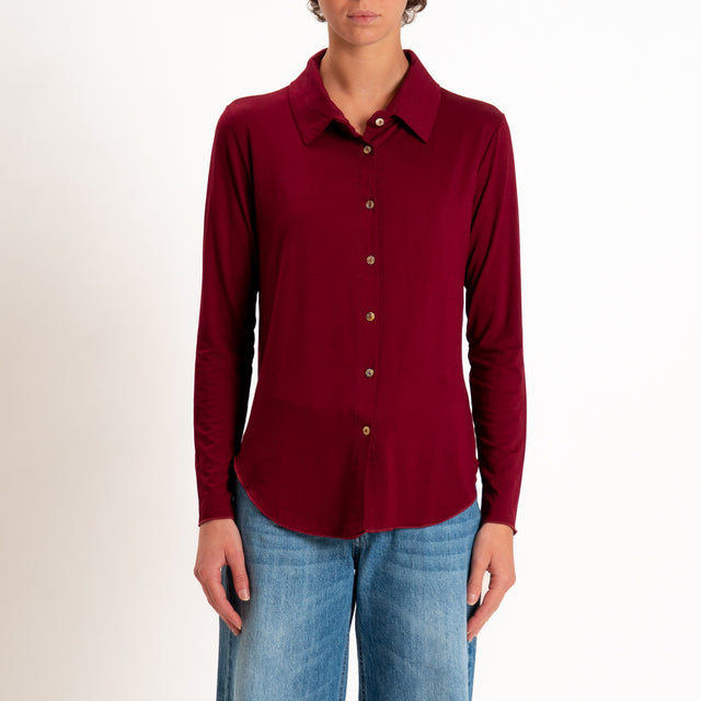 Zeroassoluto-Camicia CARLY in jersey elasticizzato - vino