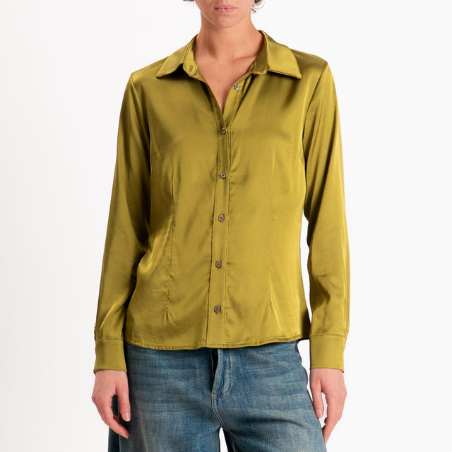 Zeroassoluto-Camicia CAROLA raso di viscosa super stretch - olio